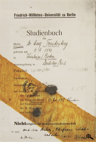 Studienbuch von Adolf Freudenberg